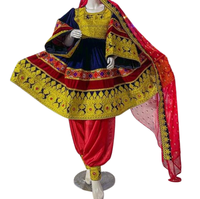Baru disesuaikan desain cetak gaun putih rok kasual wanita nunani Gaun antik bordir sublimasi tradisional Pashtun