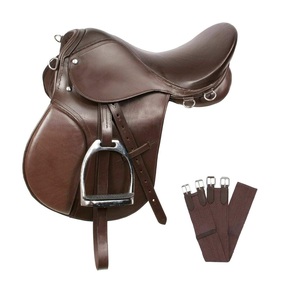 Mayorista Fabricante Alta Calidad Caballo Inglés Tambor Cuero Teñido Doma Origen Marrón Caballo Sillín - Product Image 1