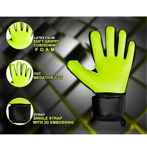Gants de gardien de but en latex allemand personnalisés avec logo, respirants, légers, à séchage rapide et avec sangle de poignet réglable - Product Image 3