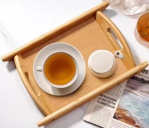 Elegante bandeja de madera para servir té, café y aperitivos, elegante bandeja hecha a mano, Ideal para cocina, mesa de comedor y decoración del hogar - Product Image 3