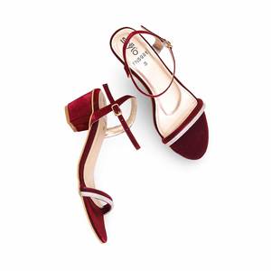 Sandale à talon fantaisie bordeaux FN5981 - Product Image 1