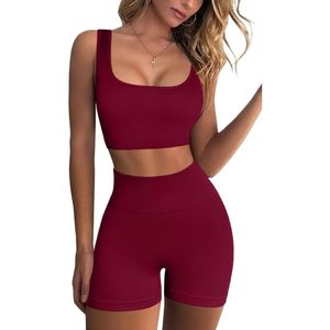 Custom Wholesale Womens Fitness Set Custom Logo Biker <b>Shorts</b> & Sports Bra High Quality Yoga Activewear - Product Image 1