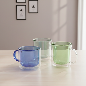 Gobelet en verre isolé de haute qualité 3306338-0.33, 330 ml, double paroi en borosilicate pour boissons chaudes/froides - Product Image 1