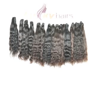 Extensiones de cabello humano de trama doble rizado negro natural vietnamita estilo de onda recta con cabello crudo de color natural - Product Image 3