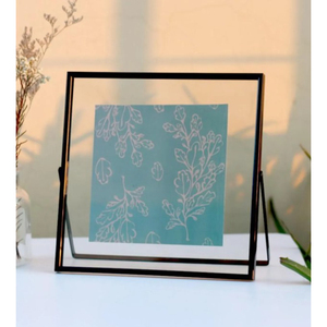 Latest Design <b>Black</b> Metal <b>Square</b> Floating Picture <b>Frame</b> Sided Glass <b>Photo</b> Display For Modern Geometric Tabletop Display <b>Frame</b> - Product Image 1