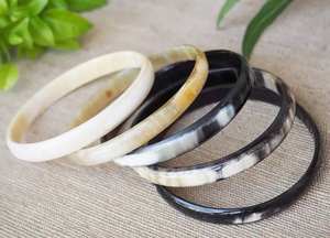 Brazaletes de cuerno de búfalo hechos a mano de primera calidad 100% Técnica pulida ecológica - Product Image 3