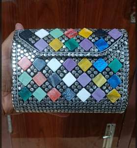 Bolso de mano de diseño Floral y Metal de alta calidad, bolso de mano de Metal con diseño decorativo para mujer, bolso de mano cruzado de uso diario - Product Image 6