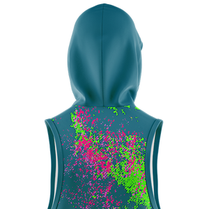 <b>Men's</b> Embroidery Pached Thick Cotton Sublimation <b>Sleeveless</b> Hoodie Streetwear Sublimation Hoodie Logo Printing Fleece Fabric - Product Image 5