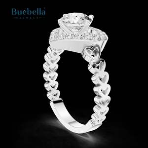 Offre Spéciale bague en forme de coeur en argent sterling 925 originale avec pierre de moissanite ronde VVS cadeau de mariage ou de fête élégant pour les femmes - Product Image 5