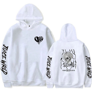 Sudadera con Capucha Blanca Juice Wrld para Hombre, Estilo Urbano, Estampado de Calavera, Algodón, con Bolsillo Canguro, para Otoño - Product Image 1