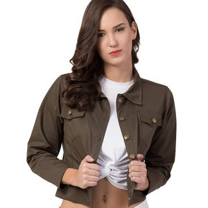 Fábrica de ropa OEM Mujeres Sin capucha Diseño Azul Denim Chaqueta personalizada Glory Regular Chaqueta de hombre Cuello de piel sintética - Product Image 1