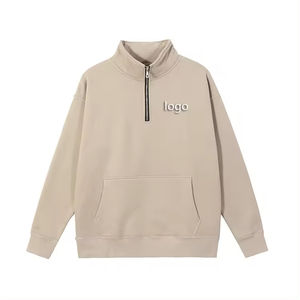 Sweat à capuche mi-zippé décontracté pour femme, mode vintage, vêtements d'hiver, arrivée du fabricant, sweat à capuche mi-zippé pour femme de haute qualité - Product Image 4