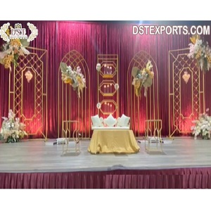 Maravilloso escenario de boda telón de fondo paneles de Metal elegante fiesta de boda escenario paneles de Metal impresionantes MARCOS DE FONDO DE BODA EE. UU. - Product Image 1