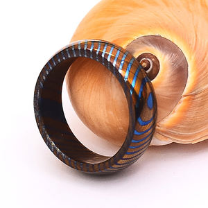 Hecho a mano personalizado forjado Timascus titanio Unisex boda anillo de compromiso hoja de acero inoxidable-directo del fabricante de cuchillos - Product Image 2