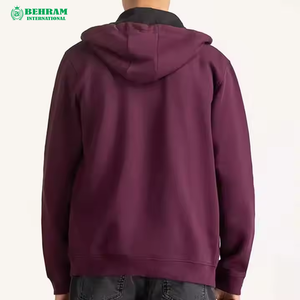 Men's Custom Full Face Zipper Hoodies Men's 100% Cotton Fleece Breathable Street Wear Hooded <b>Sweatshirt</b> - Product Image 2