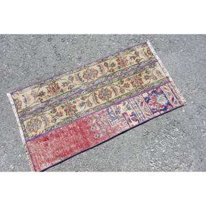Tapis en laine turque vintage de 17 pieds x 31 pieds Tapis de salon tissé plat beige et rouge avec support en latex - Product Image 2