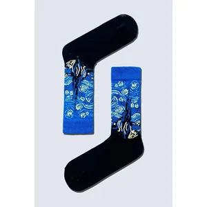 6-Piece Breathable Nylon Art Painting Patterned <b>Sock</b> Set Custom Logo <b>Cute</b> Print Design Crew Length for Boys for Daily Use Spring - Product Image 3