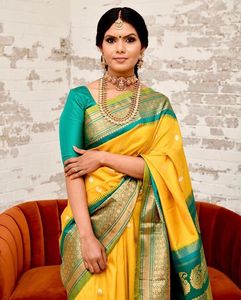 ล่าสุดดีไซเนอร์ที่อุดมไปด้วย pallu และ jacquard. - Product Image 5