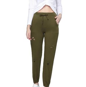 Vente en gros de pantalons de survêtement personnalisés de haute qualité pour hommes et femmes, délavés, respirants, couleur unie, 100% coton, décontractés, avec cordon de serrage - Product Image 3