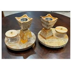 Artistique Bakhoor Burner Plateau en bois en céramique Porte-encens aromatique pour parfum de maison confortable et relaxation - Product Image 2