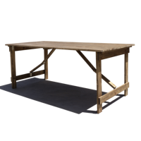 Table de ferme pliante antique de style campagnard en bois massif dur Banquet Événement de mariage Fête