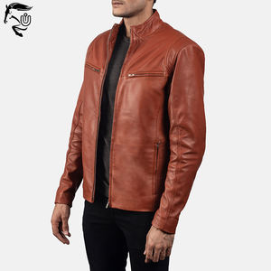Veste de mode d'hiver personnalisée pour hommes, style haut en cuir véritable, grande taille, tissu tissé haute position du logo avant - Product Image 4