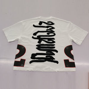 Fabricante de Ropa, Camisetas Gráficas Personalizadas de Estilo Urbano, Camisetas Blancas para Hombre, Lavado Ácido, Impresión Vintage, Camisetas de Manga Corta - Product Image 1