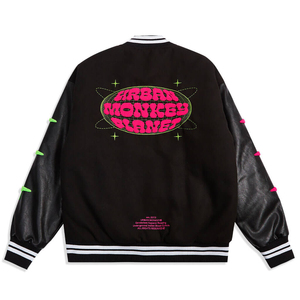 2025 Custom Logo Men's Varsity Jackets Leather Sleeves Chenille Embroidery High Quality OEM Baseball Letterman Varsity Jackets - Product Image 6