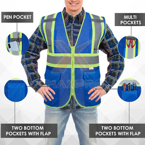 Gilet de sécurité réfléchissant de style nouveau pour usage extérieur, col en V, faible MOQ, conception personnalisée - Product Image 3