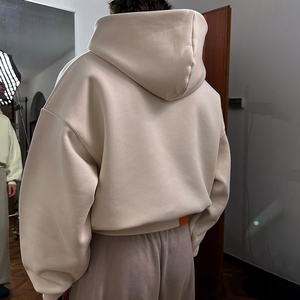 Custom Homme Zipper Jackets <b>Fleece</b> Heavyweight Streetwear Oversized 700gsm Drop Shoulder Hombre Blank Zip up <b>Hoodies</b> for Men - Product Image 2