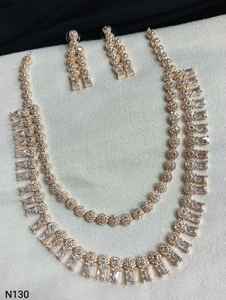 AMERICAN DIAMOND BRIDAL NECKLACE <b>SET</b> and HIGH QUALITY & CLASSIC EARRINGS <b>JEWELLERY</b> <b>SET</b> <b>for</b> <b>WEDDING</b> <b>JEWELLERY</b> CLASSIC STYLE WOMEN - Product Image 6