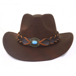 Nuevos sombreros de vaquero de cuero al aire libre para hombres de vaquero occidental personalizados Sombreros de vaquero en cuero genuino Sombreros de moda al por mayor - Product Image 1