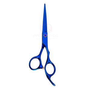 Ciseaux de coiffure de précision – Acier inoxydable allemand, revêtement bleu foncé, lame droite, repose-doigts fixe, coupe de haute qualité - Product Image 6