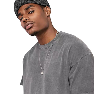 เสื้อยืดผ้าฝ้ายฟอกสีเทาสไตล์วินเทจสไตล์สตรีทแวร์ไม่มีเชือกระบายอากาศพิมพ์ลายสกรีน - Product Image 5