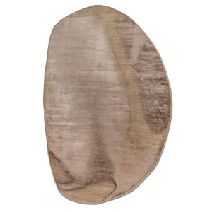 Aprezo Abstract Pattern Hand Knotted <b>Wool</b> & Bamboo Silk Rug Beige & <b>Brown</b>-for Home Use Esk-1587 - Product Image 1