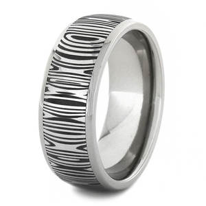 Bandas de compromiso de acero de Damasco inoxidable personalizadas hechas a mano, anillos de dedo de joyería de fuente Manual - Product Image 4