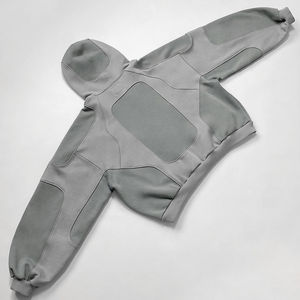 Nueva venta al por mayor de ropa de calle personalizada de alto peso 100% algodón sudaderas con capucha de gran tamaño Casual para hombre Colorblock Hooded Pullover - Product Image 5