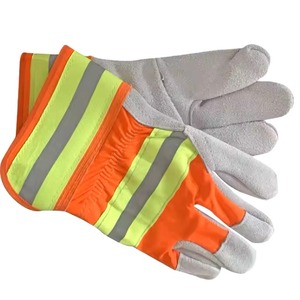 Guantes DE TRABAJO Canadian Rigger de grado de la mejor calidad, guantes de seguridad de trabajo con puños de goma de Palma de cuero dividido de vaca - Product Image 6