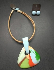 Letest New Arrival Vintage Style Resin Beads Pendent Wedding Bridal <b>Necklace</b> Jewelry Set for Women Direct Factory Price - Product Image 1