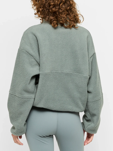 Veste chauffante polaire douce à manches longues et fermeture éclair pour femmes de coupe classique Veste chauffante respirante d'hiver du Bangladesh - Product Image 4