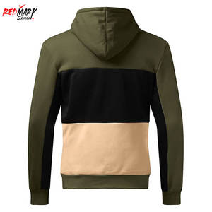 เสื้อฮู้ดของผู้ชายผ้าพิมพ์ลายนูนสีพื้นผ้าย้อมสีล้วนมีฮู้ดสำหรับฤดูใบไม้ร่วงดีไซน์ใหม่ล่าสุด - Product Image 2