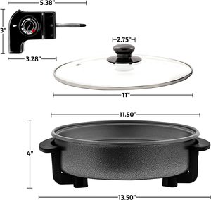 Sartén Eléctrica Redonda de 30 cm con Revestimiento Antiadherente, Plancha para Pizza, Sartén Eléctrica para Hacer Pizza - Product Image 4