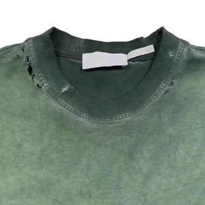 เสื้อยืดโอเวอร์ไซส์แบบฟอกสี 100% ผ้าฝ้าย วินเทจ ลุคสตรีทแวร์ คอกลม แขนสั้น สำหรับผู้ชาย เสื้อฟอกสี - Product Image 5