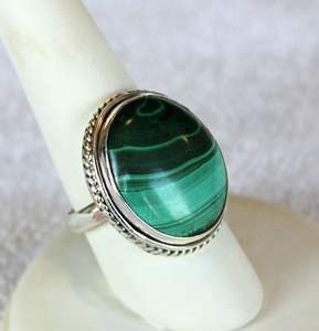 2025 haute qualité Malachite 925 argent bague en pierres précieuses fête personnalisée technologie de canal classique OEM Offre Spéciale mode féminine - Product Image 4