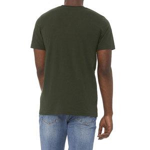 BELLA + CANVAS 3001 lienzo en blanco personalizado Oliva oscuro ajustado cuello redondo 100% algodón camiseta Unisex para hombres - Product Image 3
