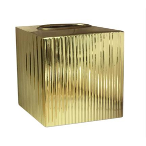 Caja de pañuelos de forma cuadrada de acero inoxidable chapado en oro de diseño elegante, accesorios para servilletas de Royal Home Collection Supplies - Product Image 4