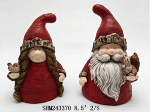 Adornos Navideños de Resina Pintados a Mano con Diseño de Duendes y Papá Noel, Decoración Navideña para Mesa, Figuras Decorativas para el Hogar - Product Image 2