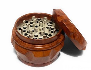 Natural Wood Grinder - Handmade Eco Minimalist 3 Pieces Matte Herb Grinder Aluminum Herb Grinder Price Products - Product Image 2