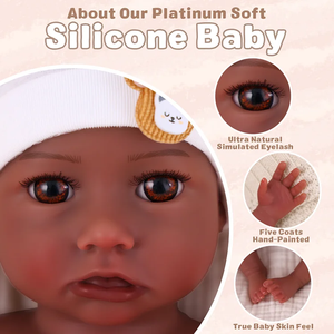 Poupée Reborn Babeside Saria de 12 pouces, corps entier en silicone platine, jouet doux, souriante, bébé fille afro-américaine réaliste, cadeau pour - Product Image 3