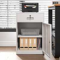 Armoire de classement en acier, 1 tiroir, 1 porte, armoire de rangement de bureau, armoire de classement métallique verrouillable